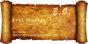 Ertl Orsolya névjegykártya